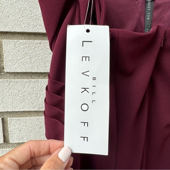 NWT Bill Levkoff Bridesmaid Dress 1619 Wine Burgundy Cherry Red - Picture 8 of 15